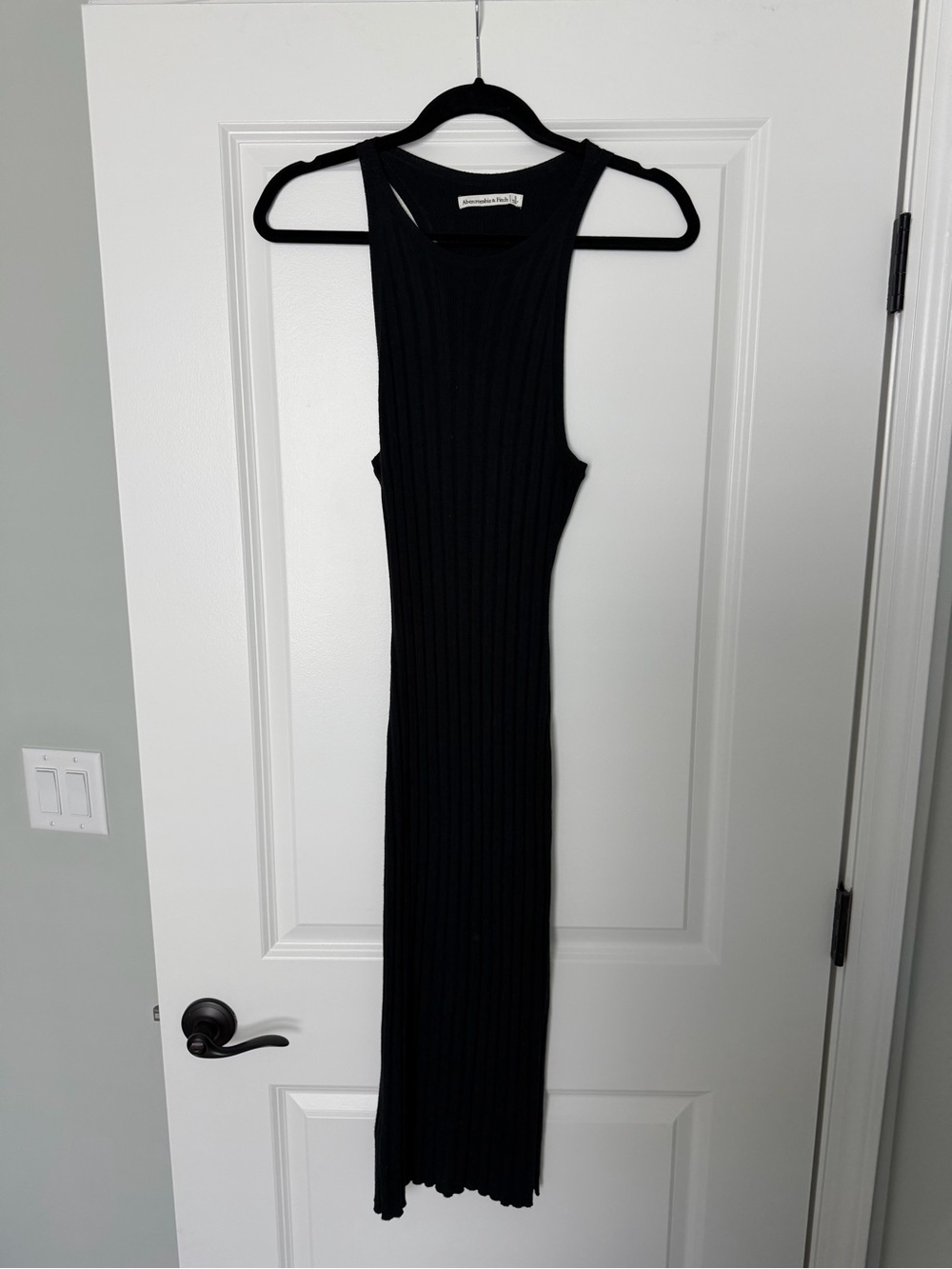 Abercrombie & Fitch Black Ribbed Tank Maxi Dress